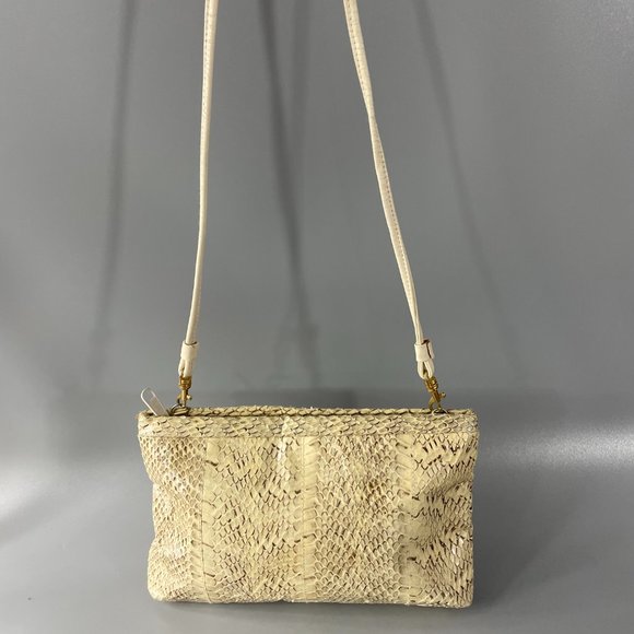 Jennifer Moore Vintage Genuine Yellow Snake Skin Small Crossbody Purse/Bag - Picture 4 of 14